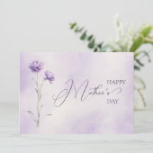 Waterverf Lavendel Meadow Wildflower Moederdag Feestdagenkaart (Staand voorkant)