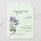 Waterverf Lavendel & Mint Baby shower Kaart (Voorkant)