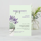 Waterverf Lavendel & Mint Baby shower Kaart (Staand voorkant)