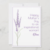 Waterverf lavendel moederdag feestdagenkaart (Voorkant)