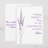 Waterverf lavendel moederdag feestdagenkaart (Voorkant / Achterkant)