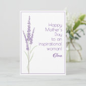 Waterverf lavendel moederdag feestdagenkaart (Staand voorkant)