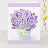 Waterverf Lavendel Moederdag Wenskaart Kaart (Gele Bloem)