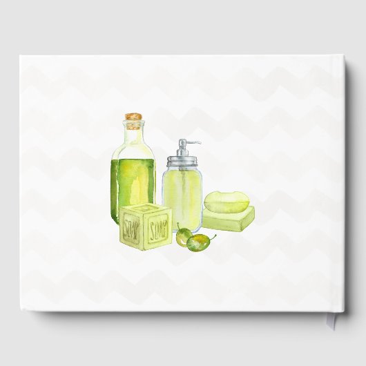 Waterverf Lavendel Olive Soap Badkamer Gastenboek (Achterkant)
