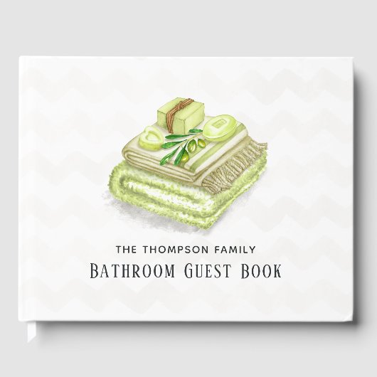 Waterverf Lavendel Olive Soap Badkamer Gastenboek (Voorkant)