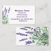 Waterverf lavendel Paarse lavendelbloemen Visitekaartje (Voorkant / Achterkant)