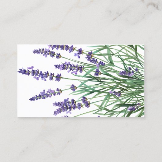 Waterverf lavendel Paarse lavendelbloemen Visitekaartje (Achterkant)
