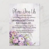 Waterverf Lavendel Peony QR Code Trouwen Informatiekaartje (Voorkant)