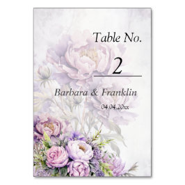 Waterverf Lavendel Peony Wedding Kaart