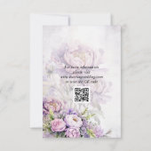 Waterverf Lavendel Peony Wedding RSVP Kaartje (Achterkant)