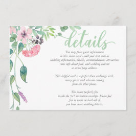 Waterverf Lavendel Pioen Bruiloft DETAILS Kaart