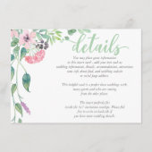 Waterverf Lavendel Pioen Bruiloft DETAILS Kaart (Voorkant)
