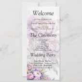 Waterverf Lavendel pioen huwelijksprogramma (Voorkant)