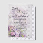 Waterverf Lavendel Pioenbruiloft Save the Date Vellum Uitnodigingen (Offset (Uitnodiging))