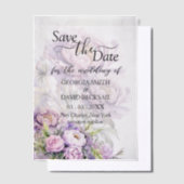 Waterverf Lavendel Pioenbruiloft Save the Date Vellum Uitnodigingen (Offset)