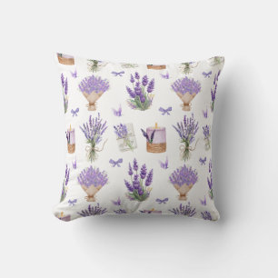 Waterverf lavendel print patroon kussen