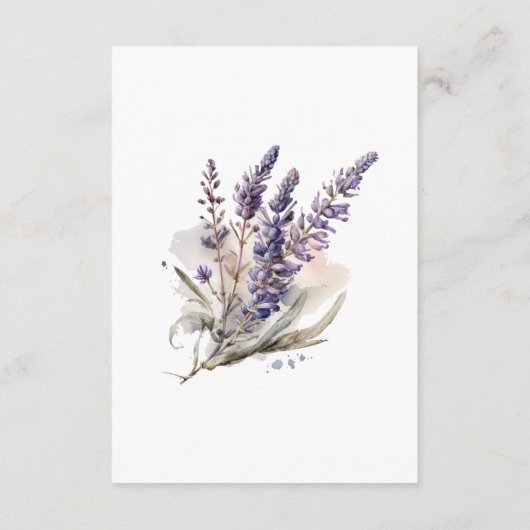 Waterverf Lavendel Regal Bloemen Details Informatiekaartje (Achterkant)