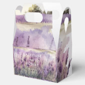 Waterverf Lavendel Regal Monogram Bruiloft Bedankdoosjes (Geopend)