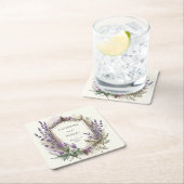 Waterverf Lavendel Regal Monogram Bruiloft Kartonnen Onderzetters (Insitu)