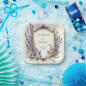 Waterverf Lavendel Regal Monogram Bruiloft Papieren Bordje (Feest)