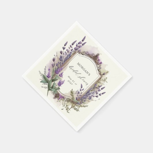 Waterverf Lavendel Regal Vrijgezellenfeest Servet (Hoek)