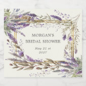 Waterverf Lavendel Regal Vrijgezellenfeest Sparkling Wijnetiket (Enkel label)