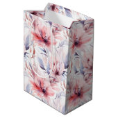 Waterverf Lavendel Roze Bloem Elegant Herbruikbaar Medium Cadeauzakje (Achterkant Gekanteld)