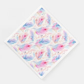 Waterverf Lavendel Roze Bright Feathers Spring Servet (Hoek)