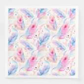Waterverf Lavendel Roze Bright Feathers Spring Servet (Voorkant)