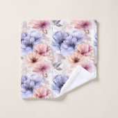Waterverf Lavendel Roze Pastel Bloemen Lente Bad Handdoek (Wasdoekje)