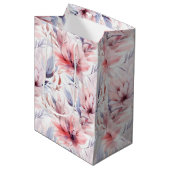 Waterverf Lavendel Roze Pastel Flowers Spring Medium Cadeauzakje (Voorkant Gekanteld)