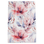 Waterverf Lavendel Roze Pastel Flowers Spring Medium Cadeauzakje (Achterkant)