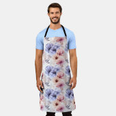 Waterverf Lavendel Roze Pastel Flowers Spring Schort (Gedragen)