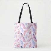 Waterverf Lavendel Roze Pastel Veren Lente Tote Bag (Voorkant)