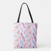 Waterverf Lavendel Roze Pastel Veren Lente Tote Bag (Achterkant)