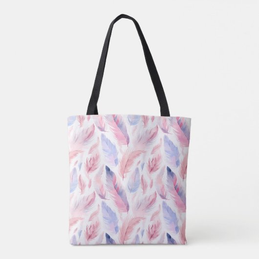 Waterverf Lavendel Roze Pastel Veren Lente Tote Bag (Achterkant)