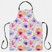 Waterverf Lavendel Roze Rode Pastel Bloemenveer Schort (Voorkant)