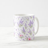 Waterverf Lavendel & Roze Wilde Bloem Koffiemok (Voorkant rechts)