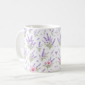 Waterverf Lavendel & Roze Wilde Bloem Koffiemok (Voorkant links)