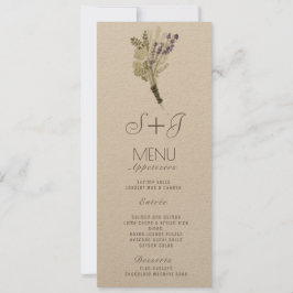 Waterverf Lavendel Rustieke Boeket Diner Menu