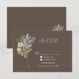 Waterverf Lavendel Rustieke Planten Bloemend RSVP Kaart