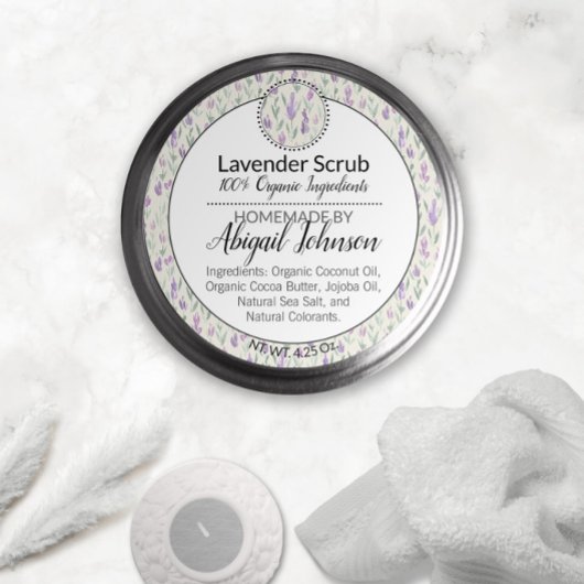 Waterverf Lavendel Scrub/Body Butter Label