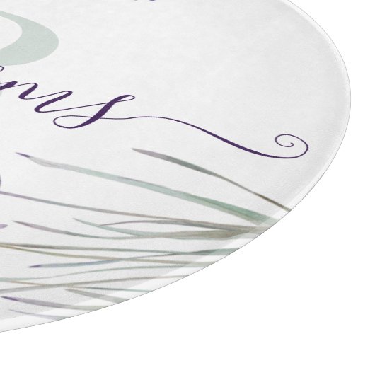 Waterverf Lavendel Snijplank met Monogram (Hoek)