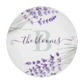 Waterverf Lavendel Snijplank met Monogram (Voorkant)