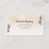 Waterverf Lavendel Spa Ontwerp Massage Therapeut Visitekaartje (Achterkant)