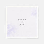 Waterverf Lavendel Splash Namen Bruiloft Servet (Voorkant)