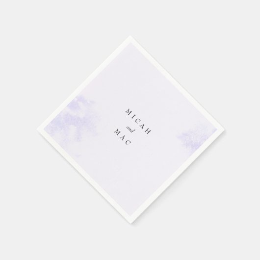 Waterverf Lavendel Splash Namen Bruiloft Servet (Hoek)