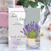 Waterverf Lavendel Stems In Een Trouwmand Briefkaart