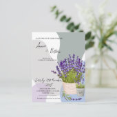 Waterverf Lavendel Stems In Een Trouwmand Briefkaart (Staand voorkant)