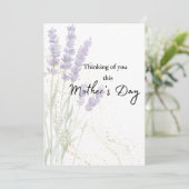 Waterverf Lavendel Sympathie Kaart voor Moederdag (Staand voorkant)